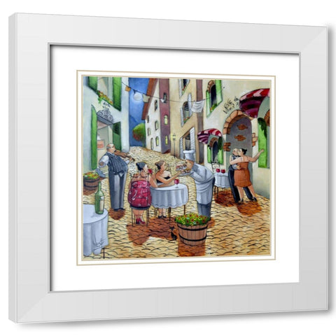 Cupcakes at Cafe da Vinci White Modern Wood Framed Art Print with Double Matting by West, Ronald