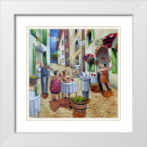 Cupcakes at Cafe da Vinci White Modern Wood Framed Art Print with Double Matting by West, Ronald