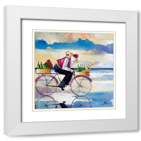 Stormy Brunch I White Modern Wood Framed Art Print with Double Matting by West, Ronald