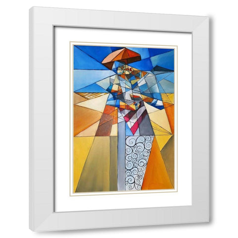 Madonna and Child White Modern Wood Framed Art Print with Double Matting by West, Ronald