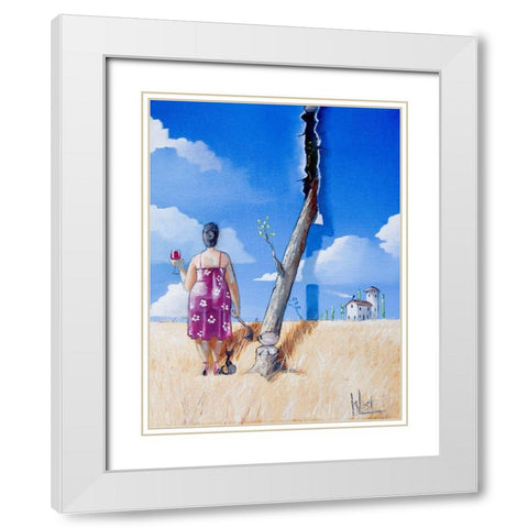 Aagh White Modern Wood Framed Art Print with Double Matting by West, Ronald