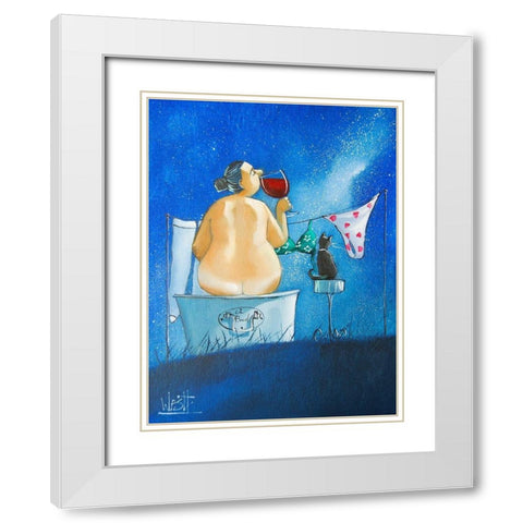 O So Heavenly White Modern Wood Framed Art Print with Double Matting by West, Ronald