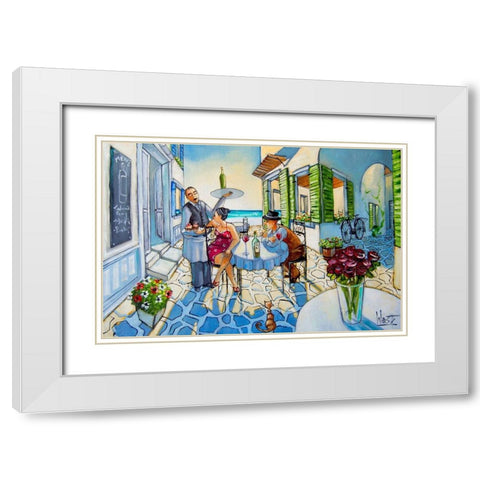 Lazy Afternoon White Modern Wood Framed Art Print with Double Matting by West, Ronald