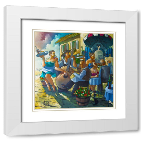 The Good Life (La Belle Vie) White Modern Wood Framed Art Print with Double Matting by West, Ronald