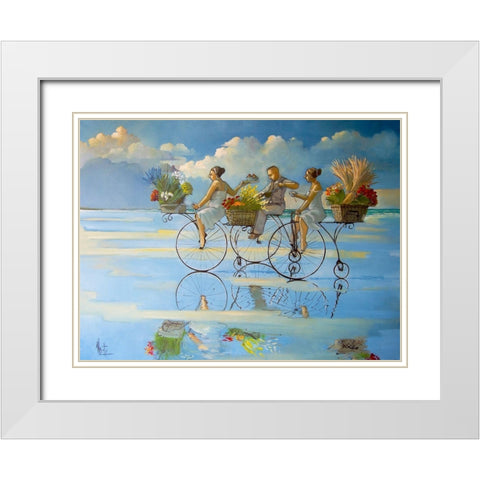 The Scenic Route White Modern Wood Framed Art Print with Double Matting by West, Ronald