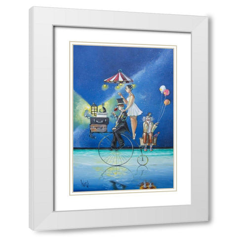 The Circus is Coming to Town White Modern Wood Framed Art Print with Double Matting by West, Ronald