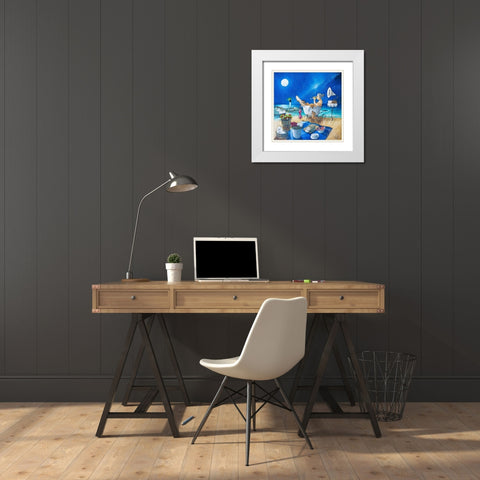 Just Perfect at Vlees Bay White Modern Wood Framed Art Print with Double Matting by West, Ronald