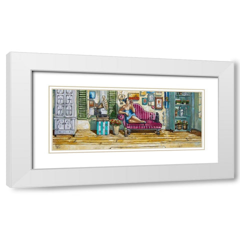 The Farmers Wife White Modern Wood Framed Art Print with Double Matting by West, Ronald