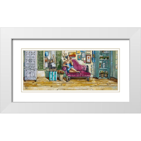 The Farmers Wife White Modern Wood Framed Art Print with Double Matting by West, Ronald