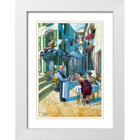 There Goes the Diet White Modern Wood Framed Art Print with Double Matting by West, Ronald