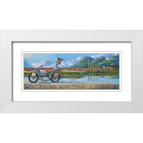 The Photographer II White Modern Wood Framed Art Print with Double Matting by West, Ronald
