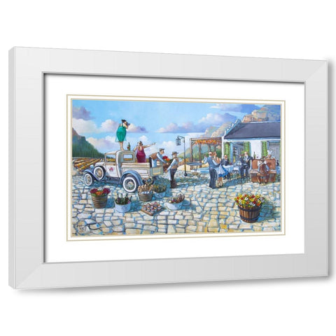 Boland Delivery I White Modern Wood Framed Art Print with Double Matting by West, Ronald