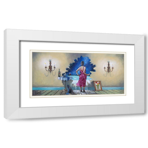 When I Dream I White Modern Wood Framed Art Print with Double Matting by West, Ronald