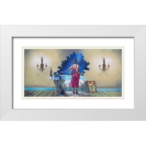 When I Dream I White Modern Wood Framed Art Print with Double Matting by West, Ronald