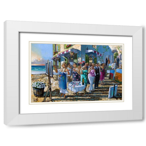 The Exhibition White Modern Wood Framed Art Print with Double Matting by West, Ronald