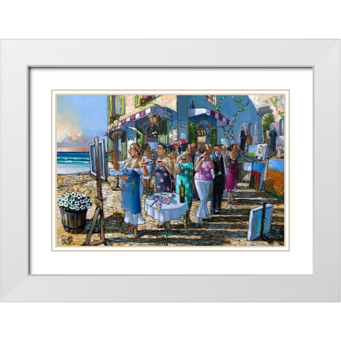 The Exhibition White Modern Wood Framed Art Print with Double Matting by West, Ronald