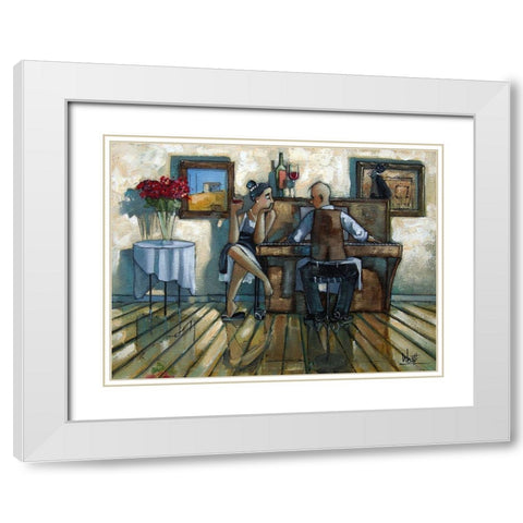 Last Song II White Modern Wood Framed Art Print with Double Matting by West, Ronald