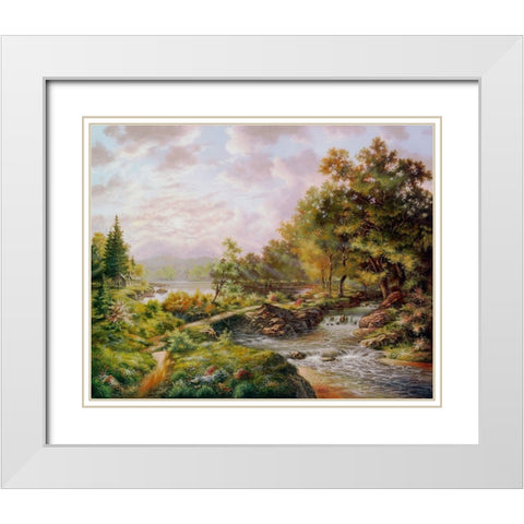 Summer Retreat White Modern Wood Framed Art Print with Double Matting by Strubel, Klaus