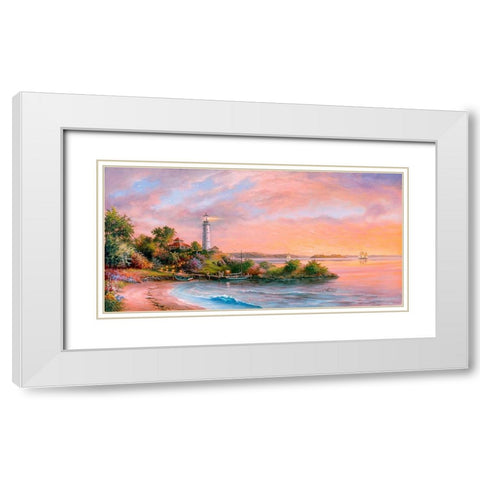 Cape Paradise White Modern Wood Framed Art Print with Double Matting by Strubel, Klaus