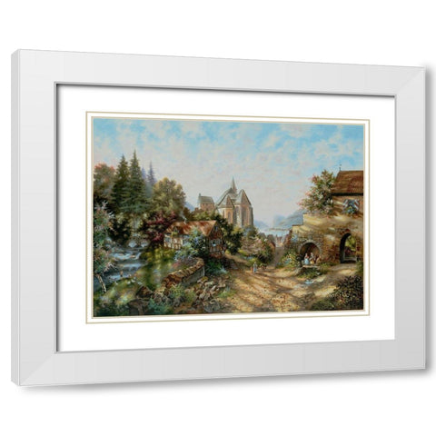 Andernach at the Rhine White Modern Wood Framed Art Print with Double Matting by Strubel, Klaus