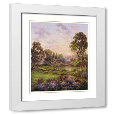 Country Reverie White Modern Wood Framed Art Print with Double Matting by Strubel, Klaus