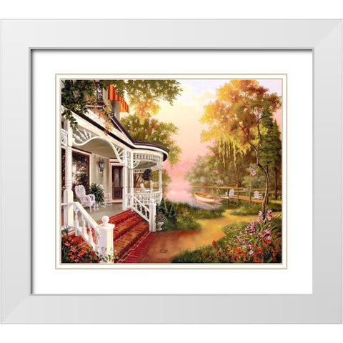 A Little Piece of Heaven White Modern Wood Framed Art Print with Double Matting by Strubel, Klaus