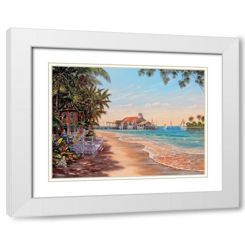 Suncoast White Modern Wood Framed Art Print with Double Matting by Strubel, Klaus