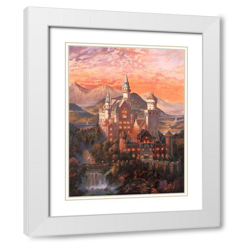 Enchanted Castle White Modern Wood Framed Art Print with Double Matting by Strubel, Klaus