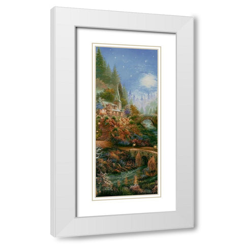 Moonlight Grace panel White Modern Wood Framed Art Print with Double Matting by Strubel, Klaus