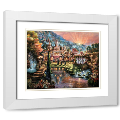 Autumn Glow White Modern Wood Framed Art Print with Double Matting by Strubel, Klaus