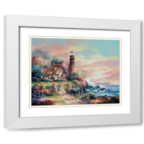 Evening Light White Modern Wood Framed Art Print with Double Matting by Lee, James