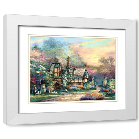 Weeks End Retreat White Modern Wood Framed Art Print with Double Matting by Lee, James