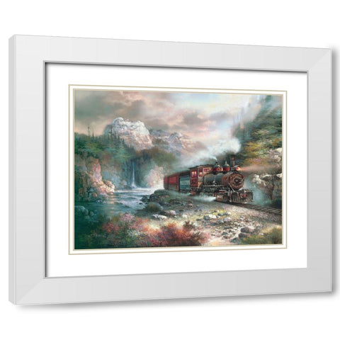 Rio Grande Express White Modern Wood Framed Art Print with Double Matting by Lee, James