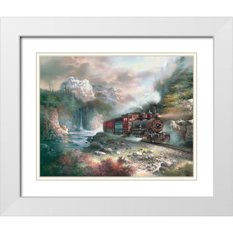 Rio Grande Express White Modern Wood Framed Art Print with Double Matting by Lee, James