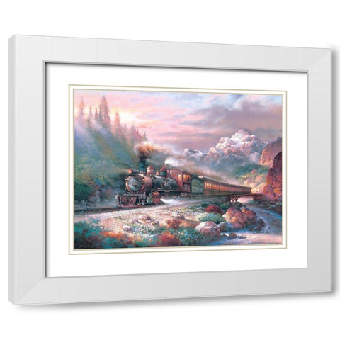 Canyon Railway White Modern Wood Framed Art Print with Double Matting by Lee, James