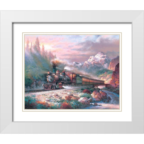 Canyon Railway White Modern Wood Framed Art Print with Double Matting by Lee, James