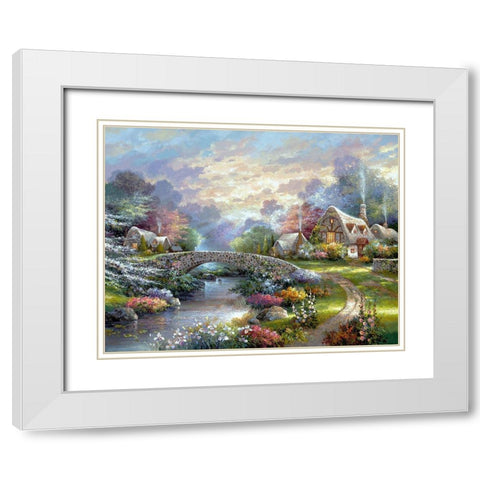 Springtime Glory White Modern Wood Framed Art Print with Double Matting by Lee, James