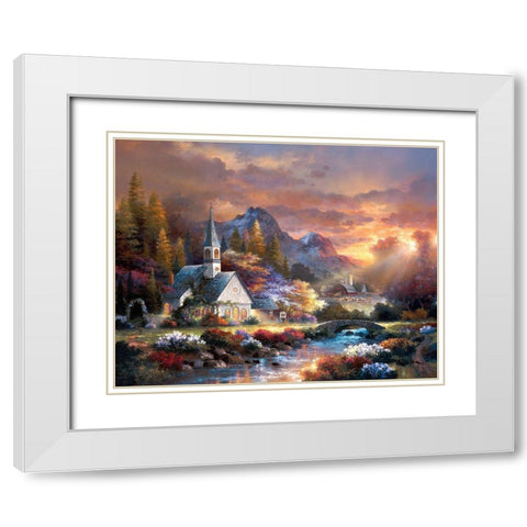 Morning of Hope White Modern Wood Framed Art Print with Double Matting by Lee, James