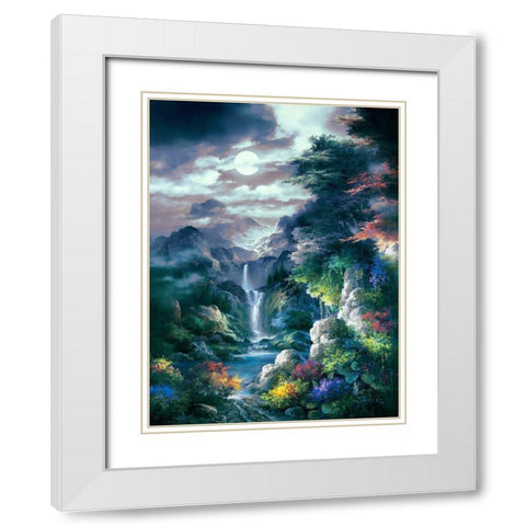 Midnight Mist Canyon White Modern Wood Framed Art Print with Double Matting by Lee, James