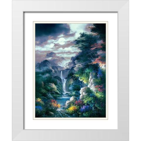 Midnight Mist Canyon White Modern Wood Framed Art Print with Double Matting by Lee, James