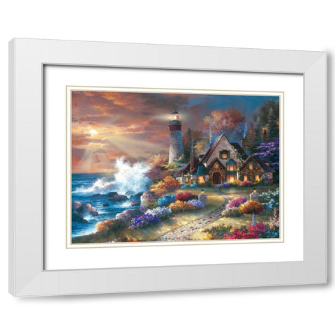 Guardian of Light White Modern Wood Framed Art Print with Double Matting by Lee, James