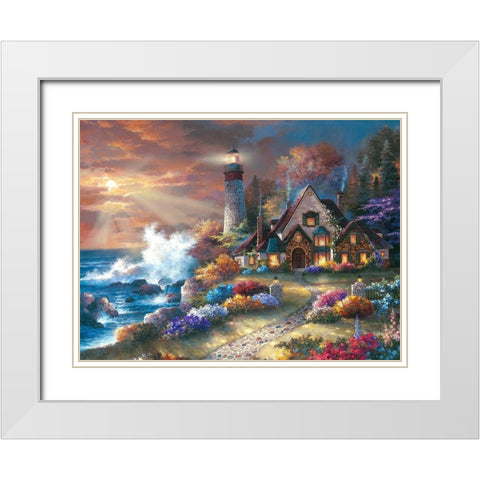 Guardian of Light White Modern Wood Framed Art Print with Double Matting by Lee, James