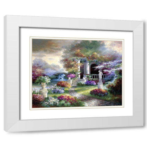 Enter The Light White Modern Wood Framed Art Print with Double Matting by Lee, James