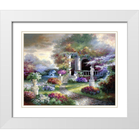 Enter The Light White Modern Wood Framed Art Print with Double Matting by Lee, James