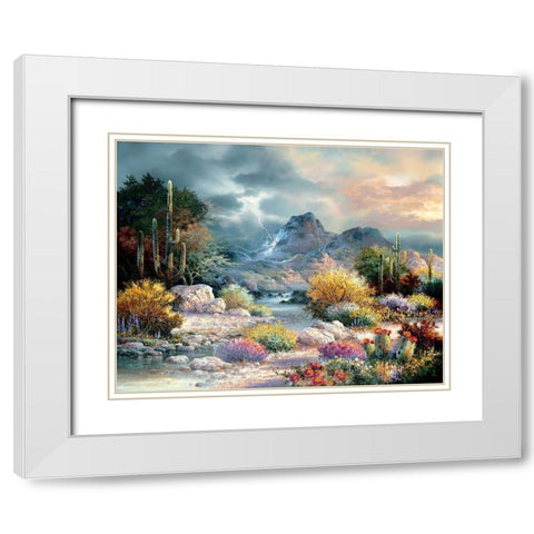 Springtime Valley White Modern Wood Framed Art Print with Double Matting by Lee, James