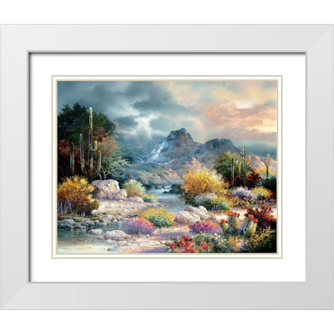 Springtime Valley White Modern Wood Framed Art Print with Double Matting by Lee, James