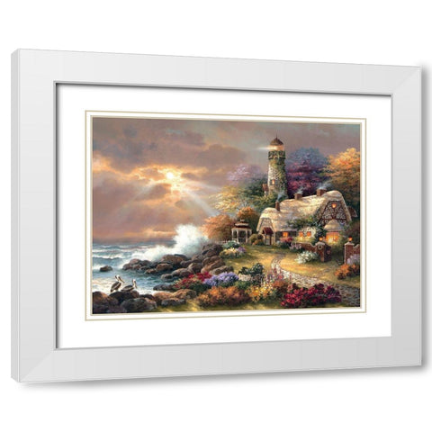 Heavens Light White Modern Wood Framed Art Print with Double Matting by Lee, James