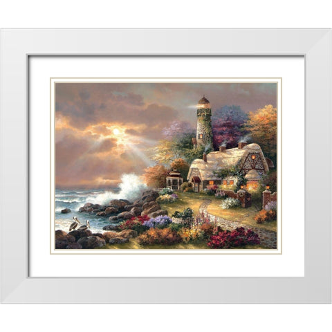 Heavens Light White Modern Wood Framed Art Print with Double Matting by Lee, James