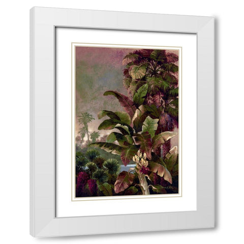 Tropical Palms II White Modern Wood Framed Art Print with Double Matting by Lee, James