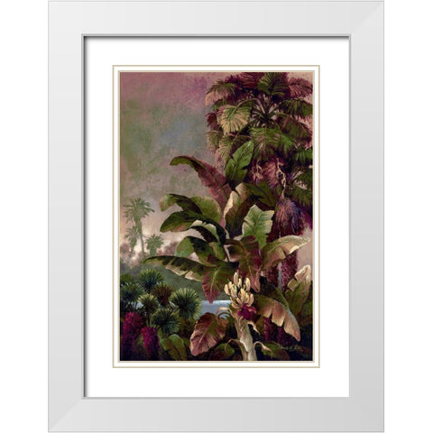 Tropical Palms II White Modern Wood Framed Art Print with Double Matting by Lee, James